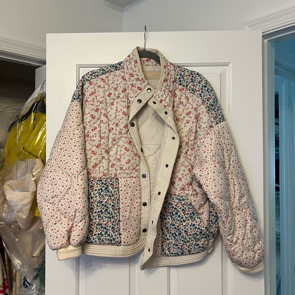 Blank NYC Floral Patchwork Quilted Jacket